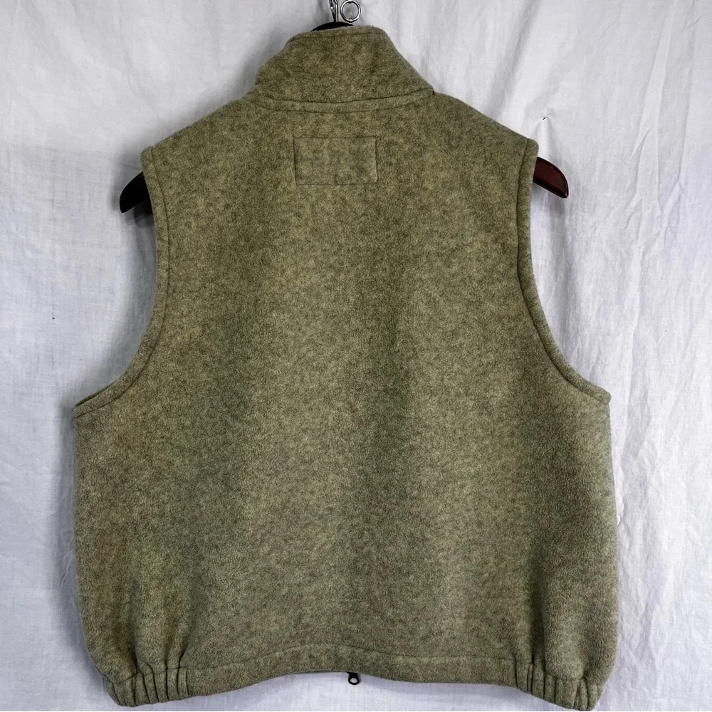 Outback Trading Summit Vest Mens Medium Heathered Green Fleece Full Zip Western